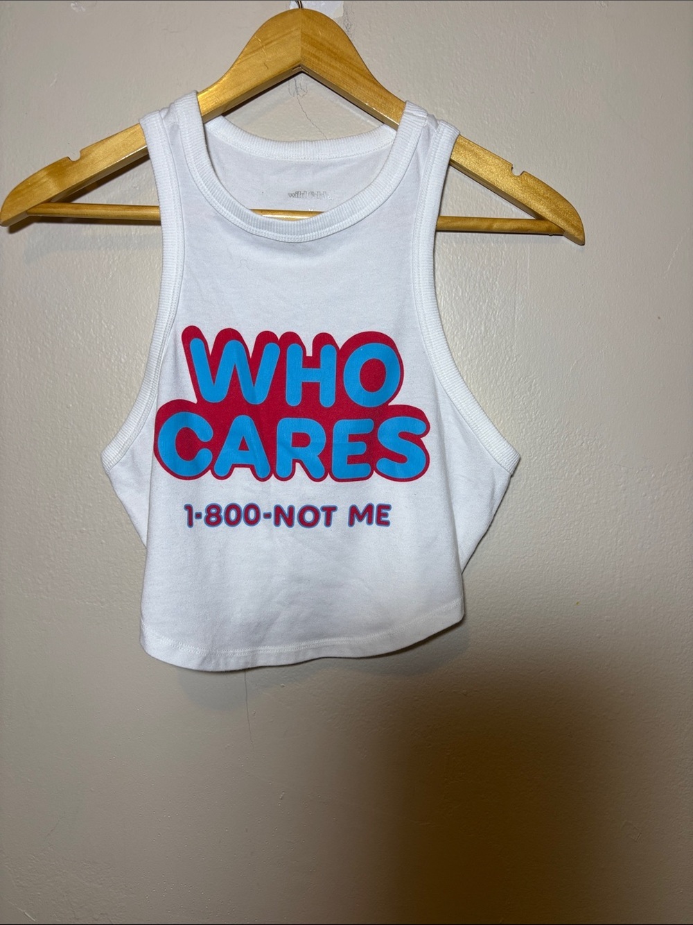 wild fable White Graphic Tank Top with Blue and Pink Print